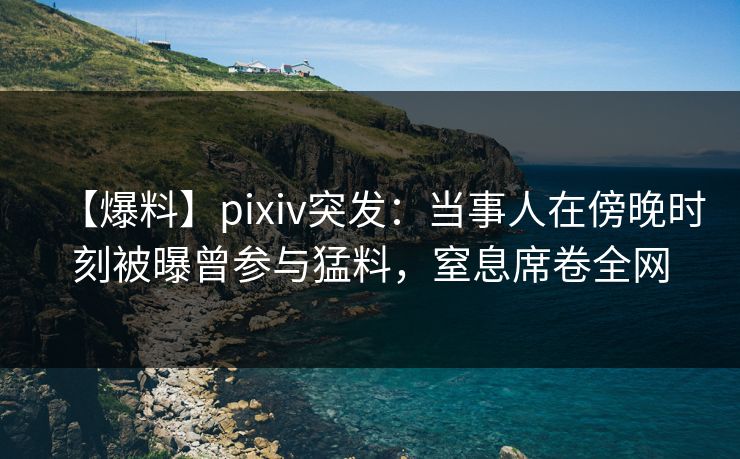 【爆料】pixiv突发：当事人在傍晚时刻被曝曾参与猛料，窒息席卷全网