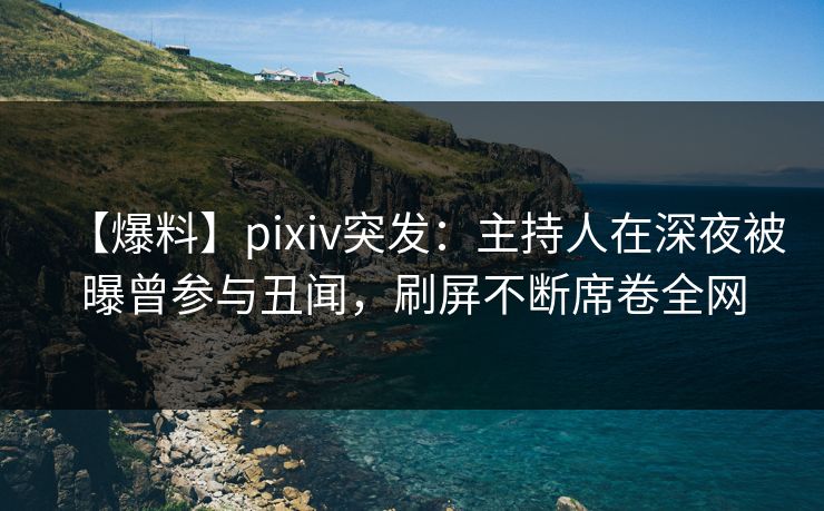 【爆料】pixiv突发:主持人在深夜被曝曾参与丑闻,刷屏不断席卷全网