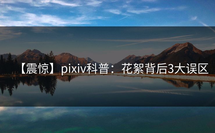 【震惊】pixiv科普:花絮背后3大误区