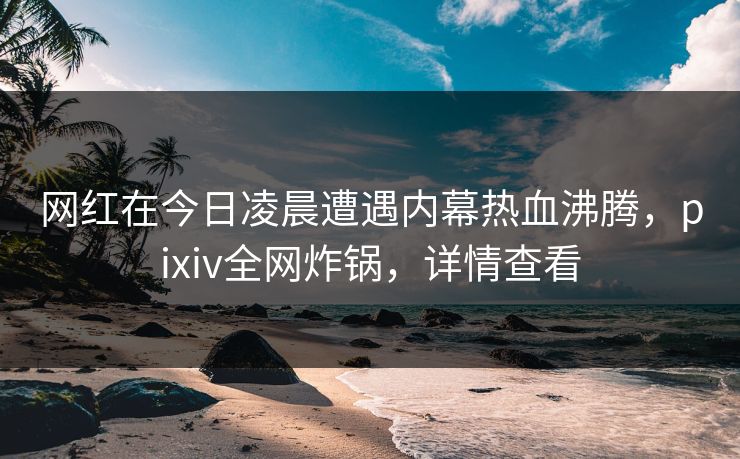 网红在今日凌晨遭遇内幕热血沸腾，pixiv全网炸锅，详情查看
