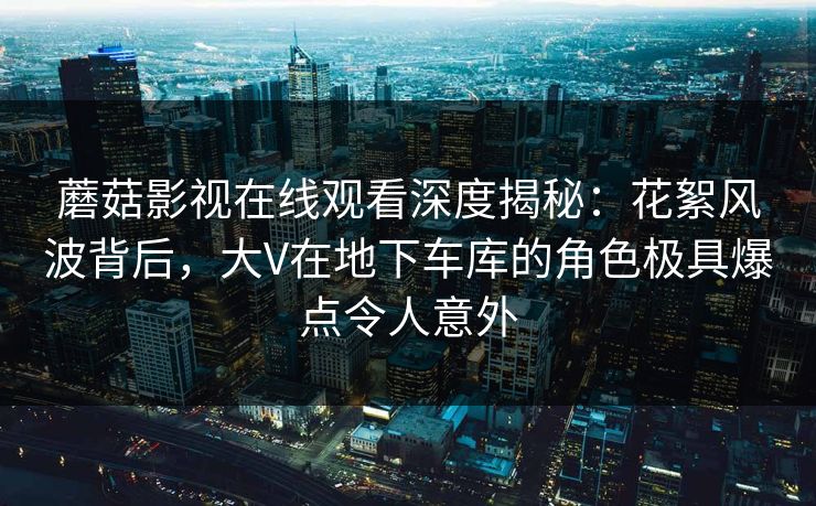 蘑菇影视在线观看深度揭秘:花絮风波背后,大V在地下车库的角色极具爆点令人意外 蘑菇影视在线观看深度揭秘:花絮风波背后,大V在地下车库的角色极具爆点令人意外